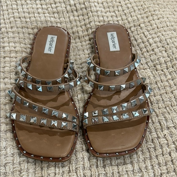 Brown Studded Sandals - Picture 1 of 9